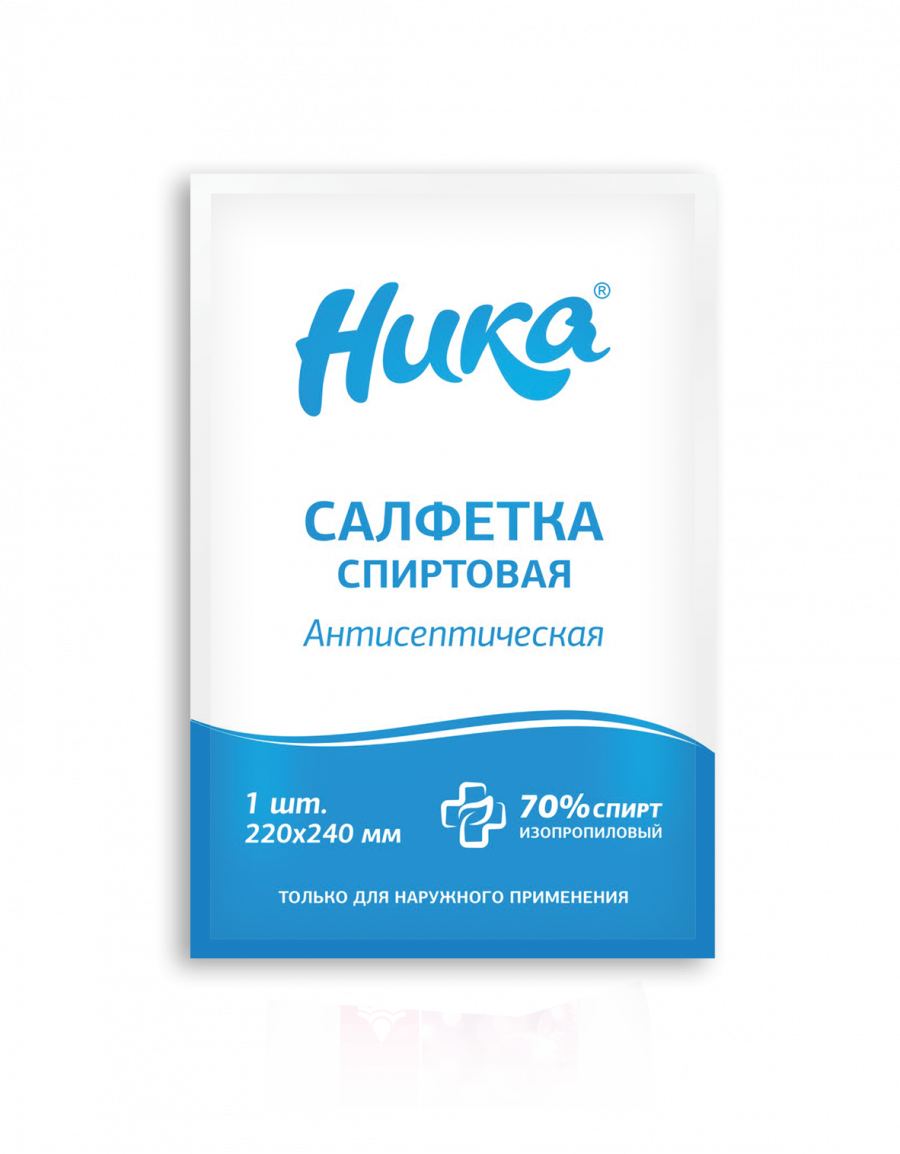 Средство дезинфицирующее салфетки спиртовые антисептические «НИКА»