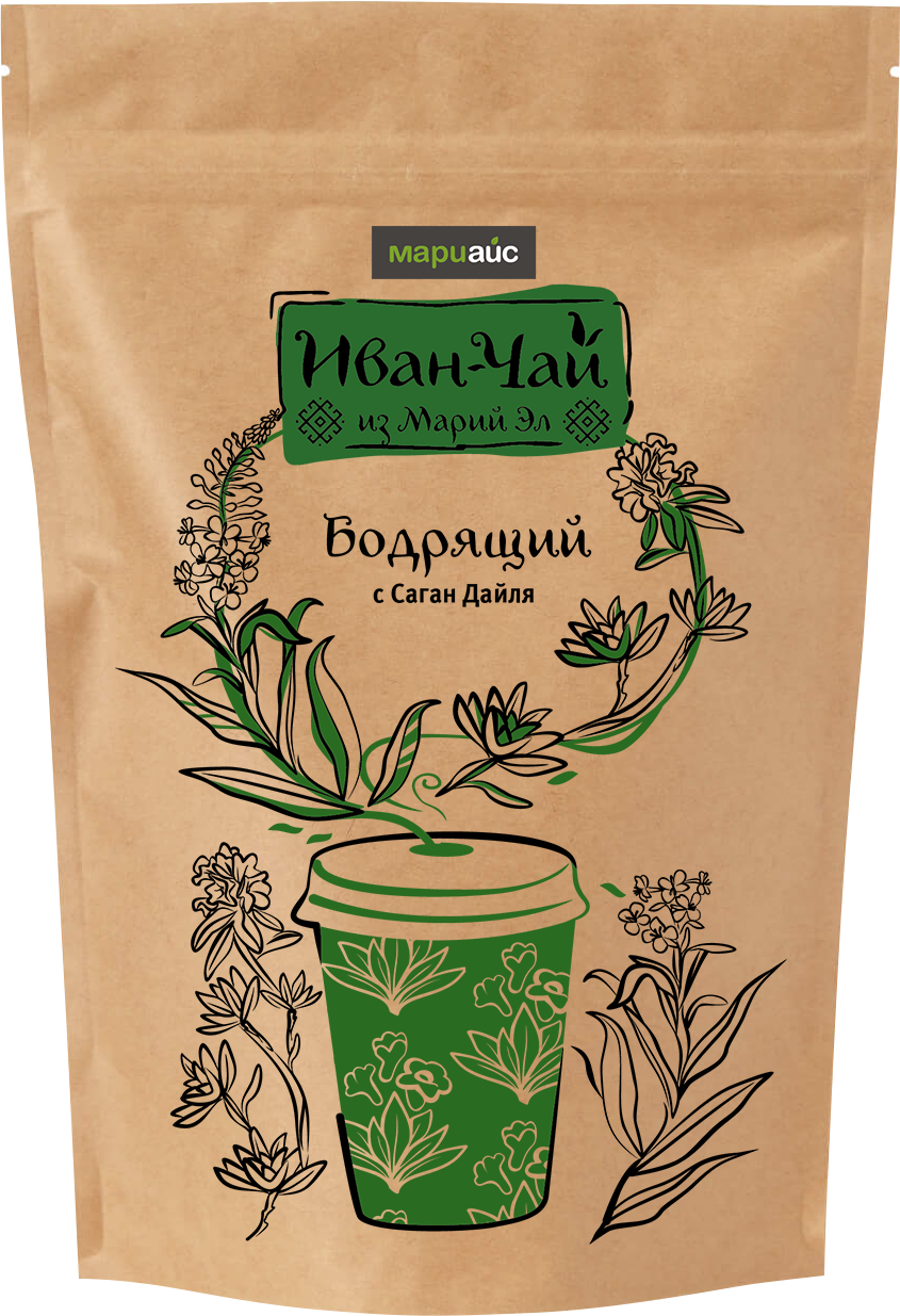 Напиток чайный ферментированный в гранулах Иван-чай и Саган Дайля, "Бодрящий", 70 г