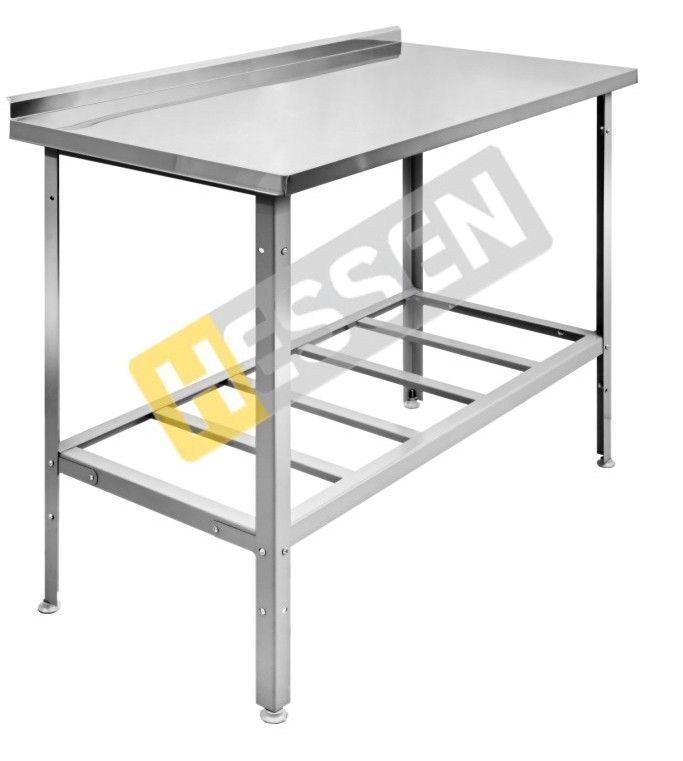 Стол производственный с полкой решётчатой пристенный (с бортом) СПП 10*6