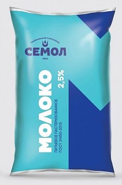 Молоко питьевое пастеризованное жир. 2,5% - 0.9л