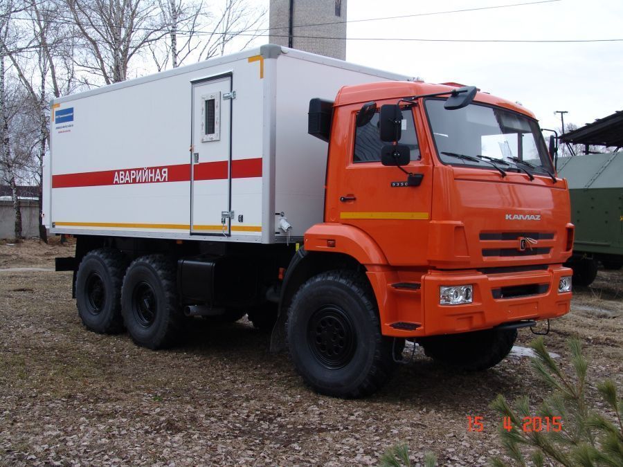 Автомобиль-мастерская (ГПА, АМГ, ПНУ, ПАРМ, МАВР, АНРП, ПКСР, АРС, ПСМ, АРОК, АОП, ППУА, УМП, МТО-АМ, МТО) модели 574221 на шасси КАМАЗ-5350-D5