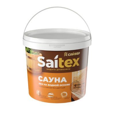 ЛАК ЗАЩИТНО-ДЕКОРАТИВНЫЙ НА ВОДНОЙ ОСНОВЕ "SAITEX" САУНА