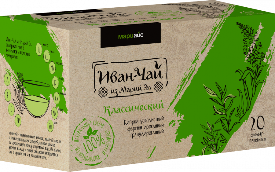 Напиток чайный ферментированный в гранулах Иван-чай, 20 шт. по 2 г